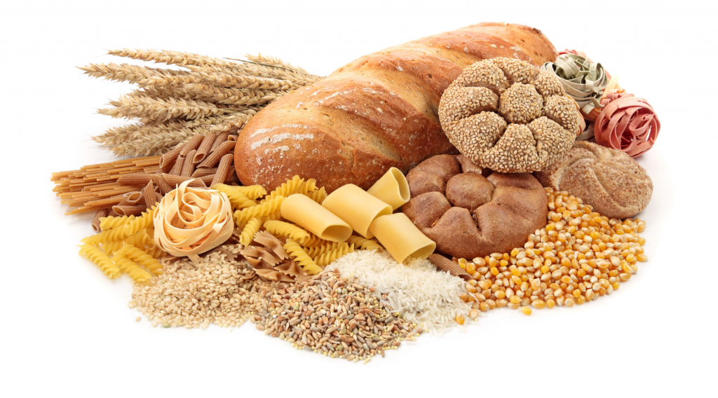 grains pasta bread