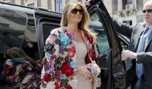MELANIA TRUMP GREETS G7 SPOUSES IN A $51,500 JACKET